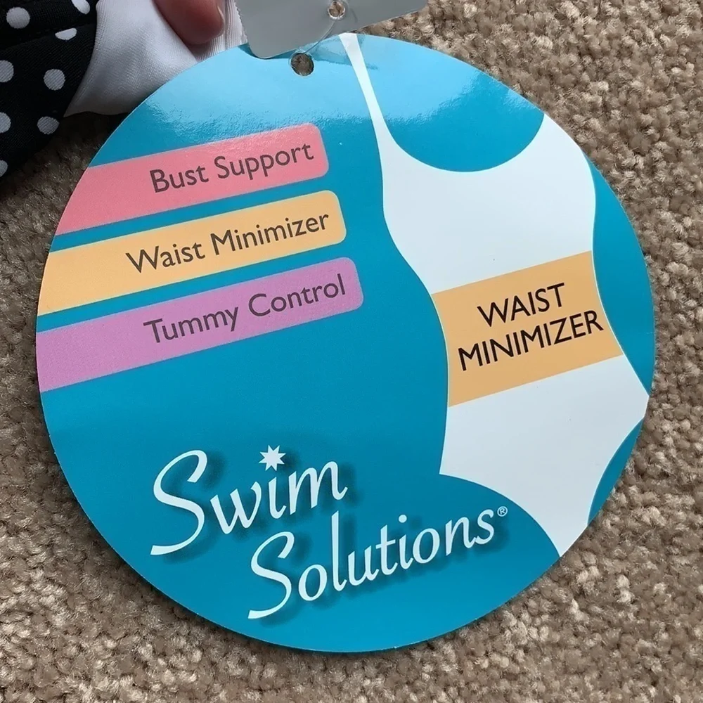 Swim Solution one pierce polka dot swim suit - Picture 2 of 6